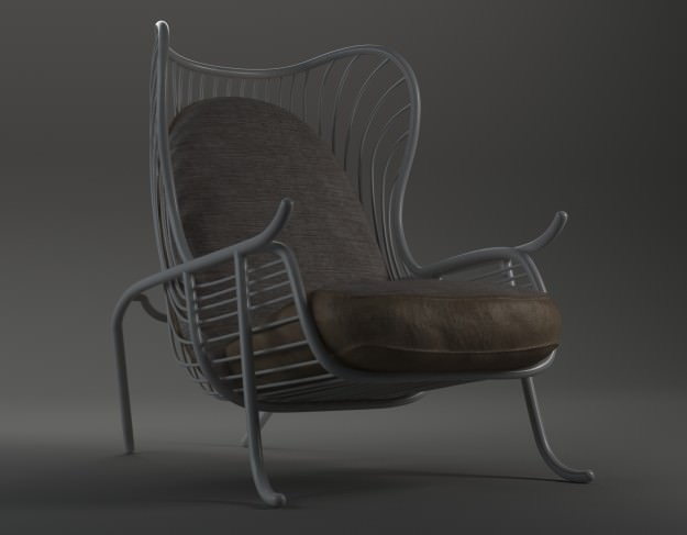 Arpa lounge chair 3D model_4