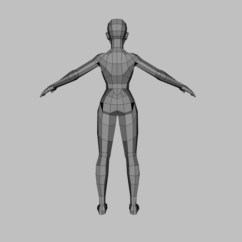 Low Poly Female Base Mesh  Free low-poly 3D model_1