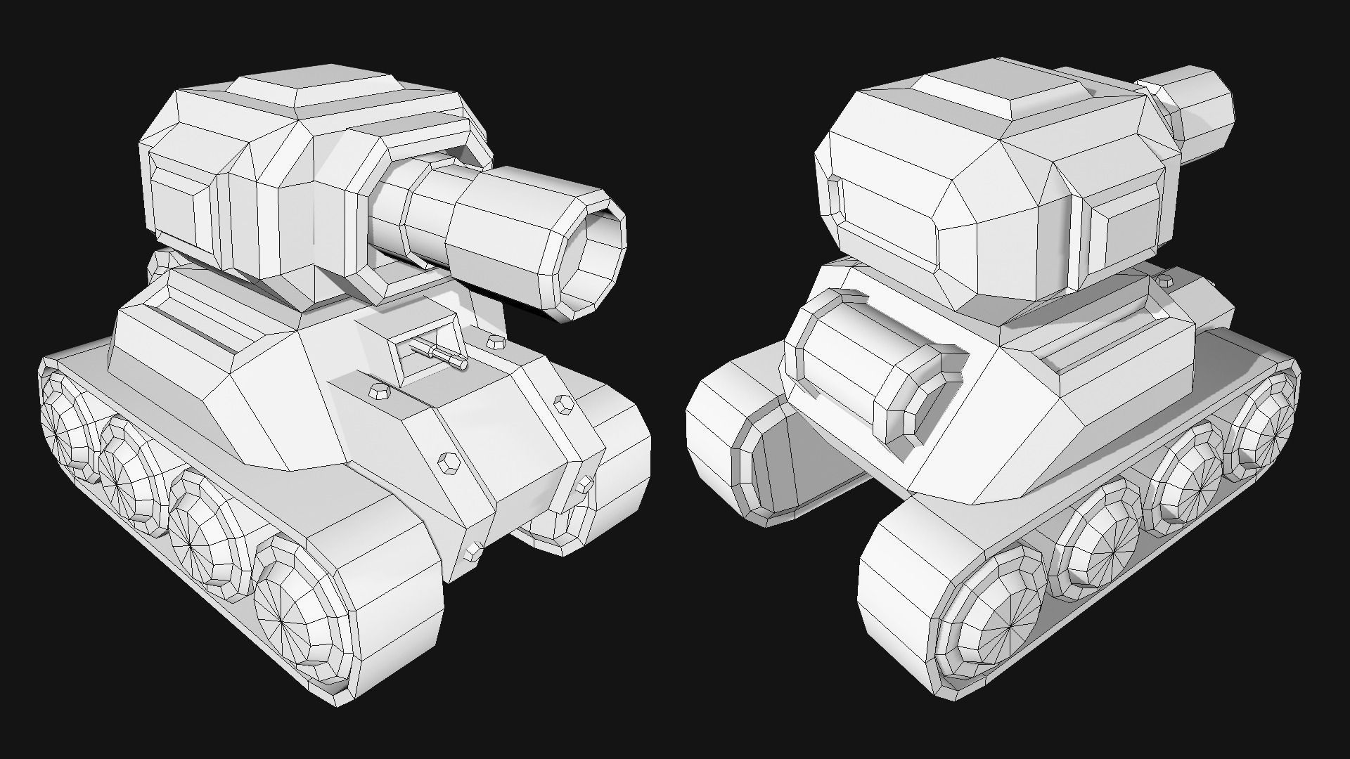 Toon Tank 02 Low-poly 3D model_7