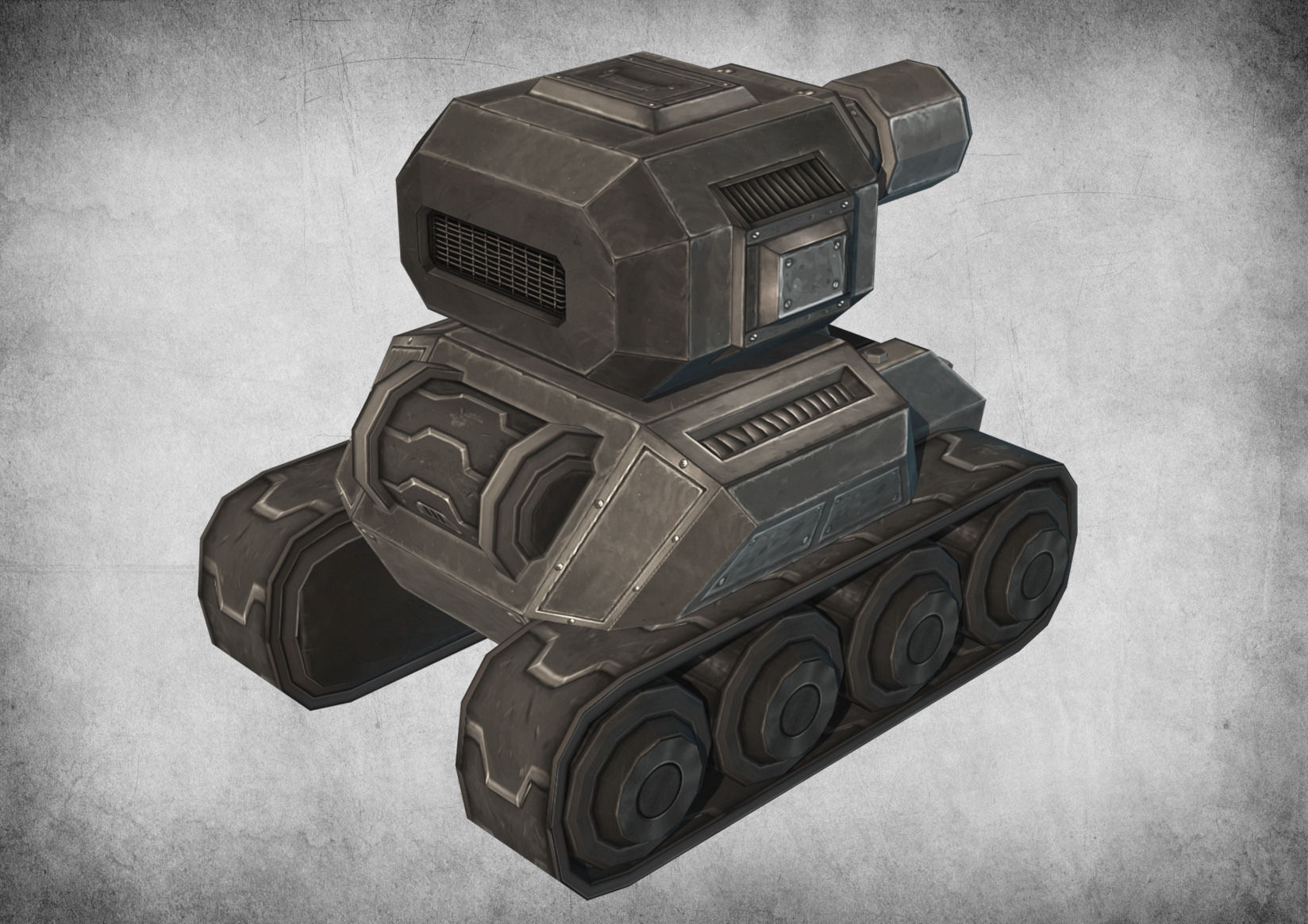 Toon Tank 02 Low-poly 3D model_3