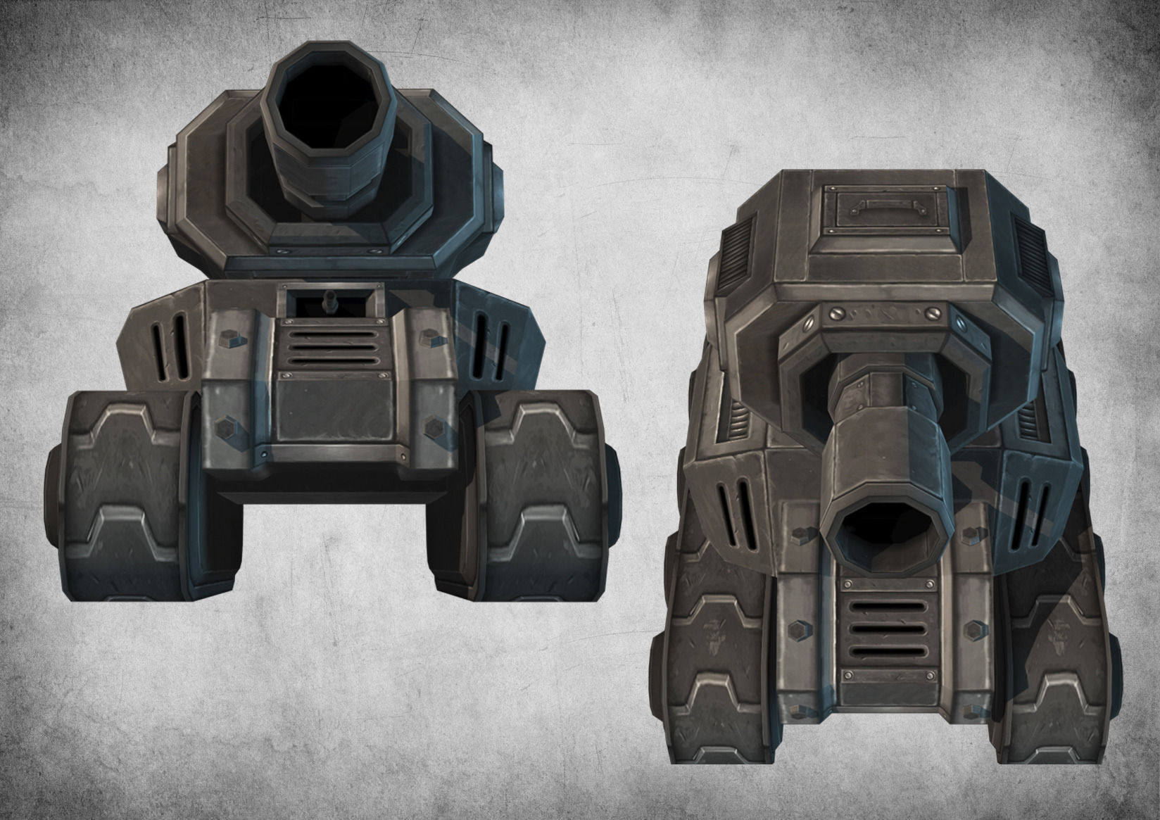 Toon Tank 02 Low-poly 3D model_5