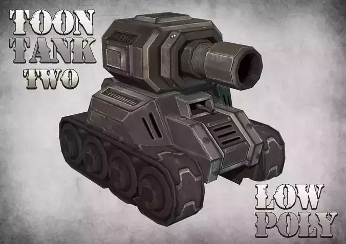 Toon Tank 02 Low-poly 3D model