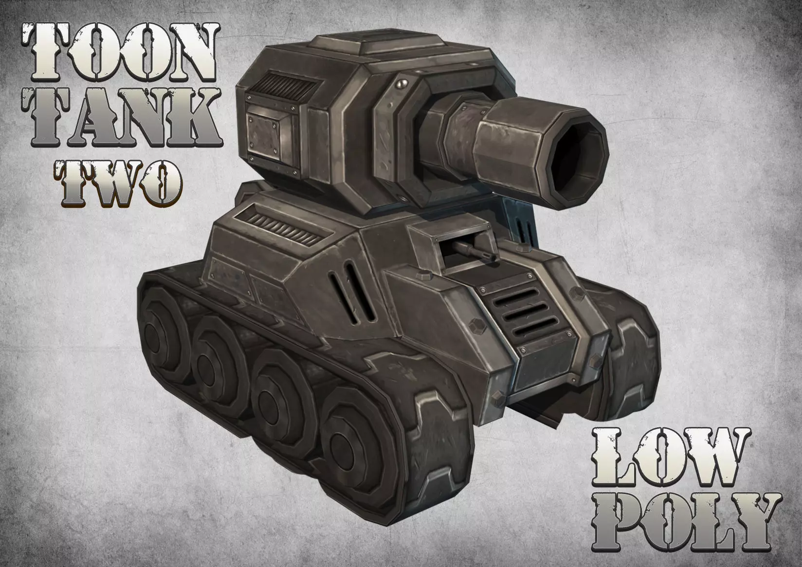 Toon Tank 02 Low-poly 3D model_0