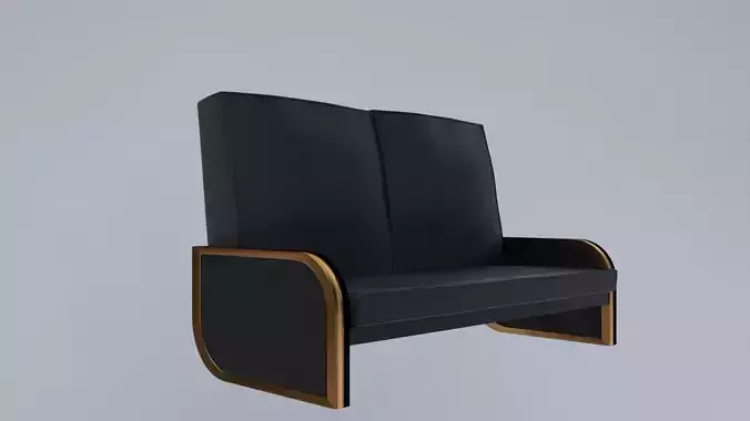 Leather couch Black