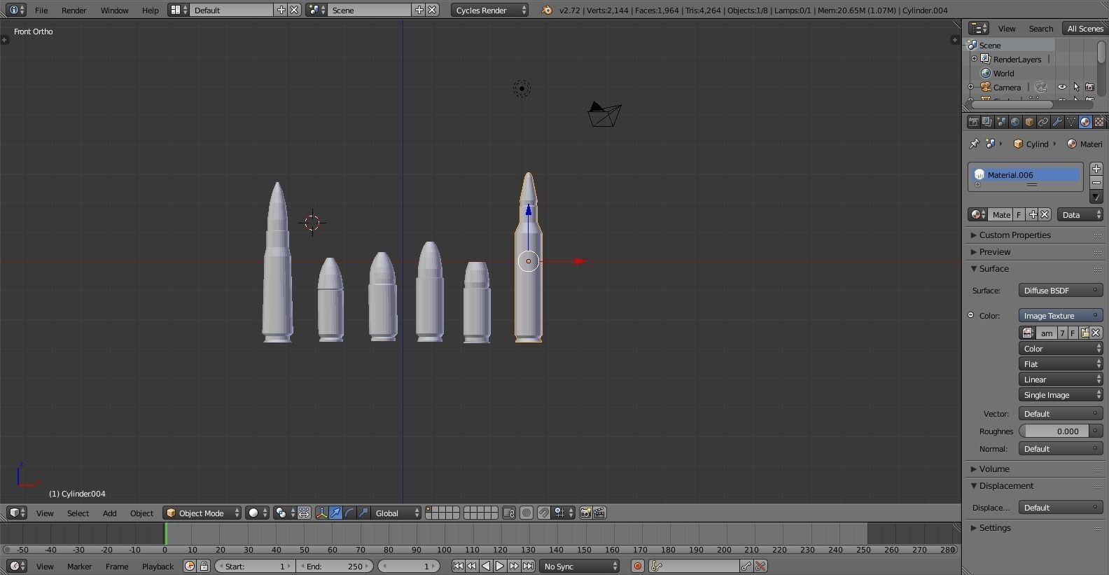 Bullet Collection low-poly different bullets Low-poly 3D model_1