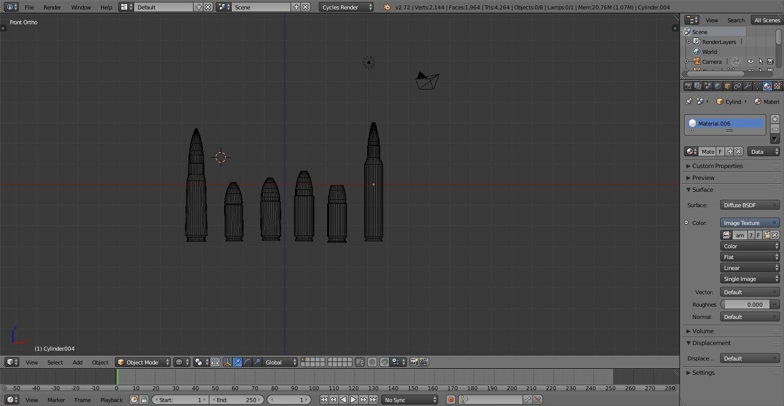 Bullet Collection low-poly different bullets Low-poly 3D model_2