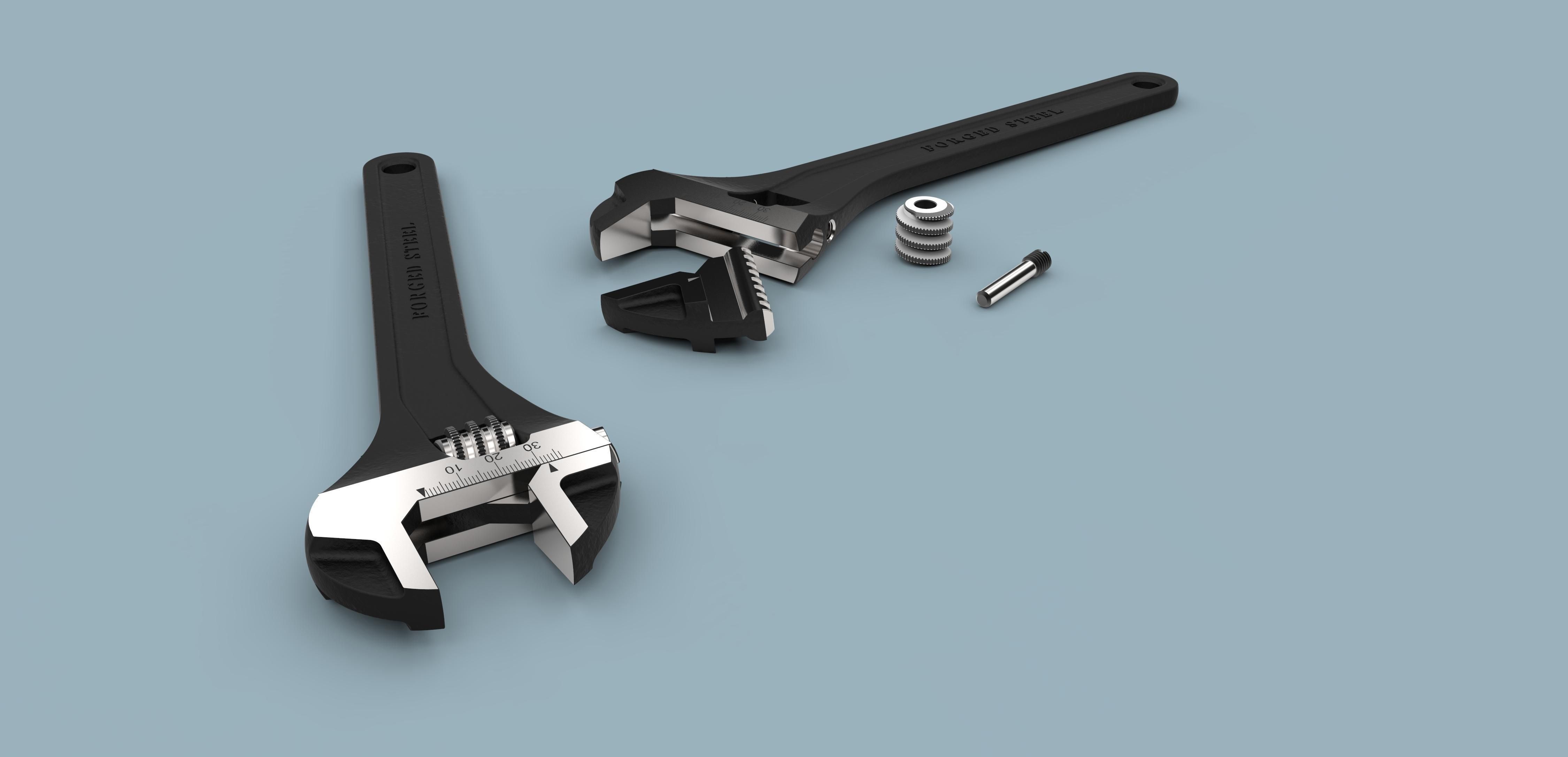 Adjustable wrench 3D model CGTrader