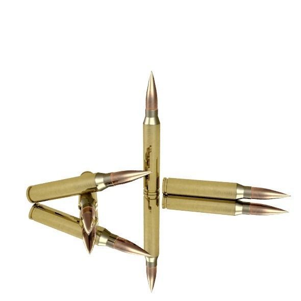 Brass Bullets low-poly Low-poly 3D model_0