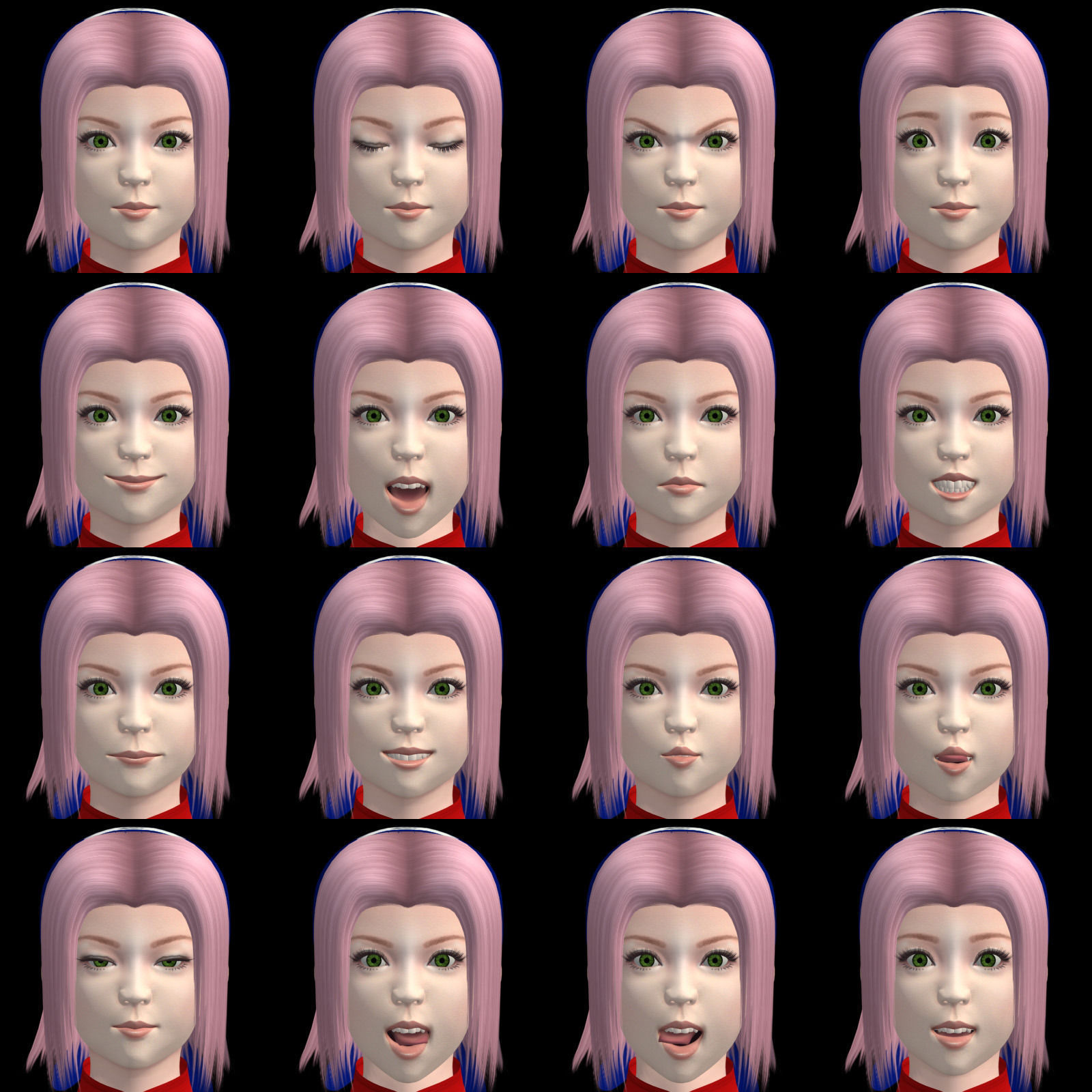 T pose rigged model of Sakura Haruno 3D model_4