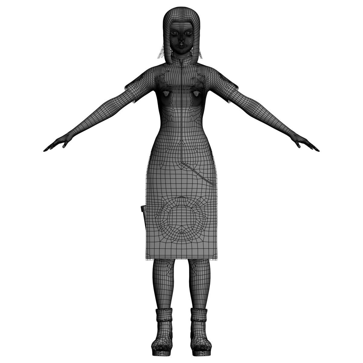 T pose rigged model of Sakura Haruno 3D model_14