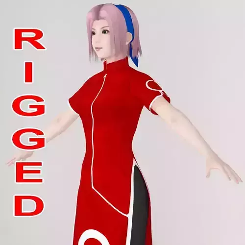 T pose rigged model of Sakura Haruno 3D model