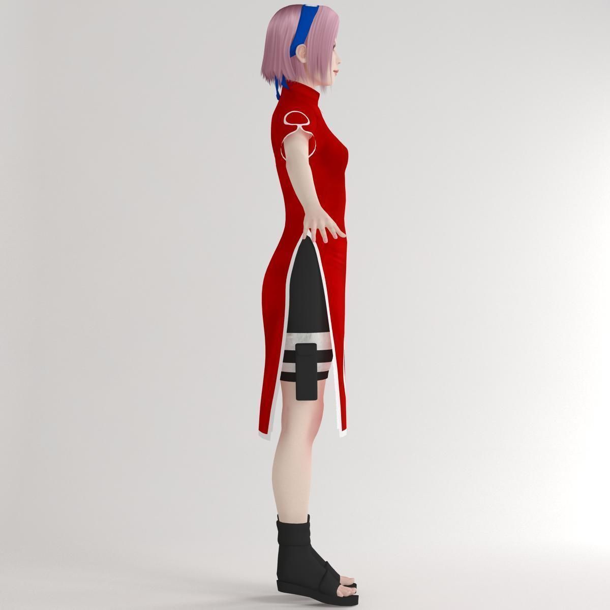 T pose rigged model of Sakura Haruno 3D model_11