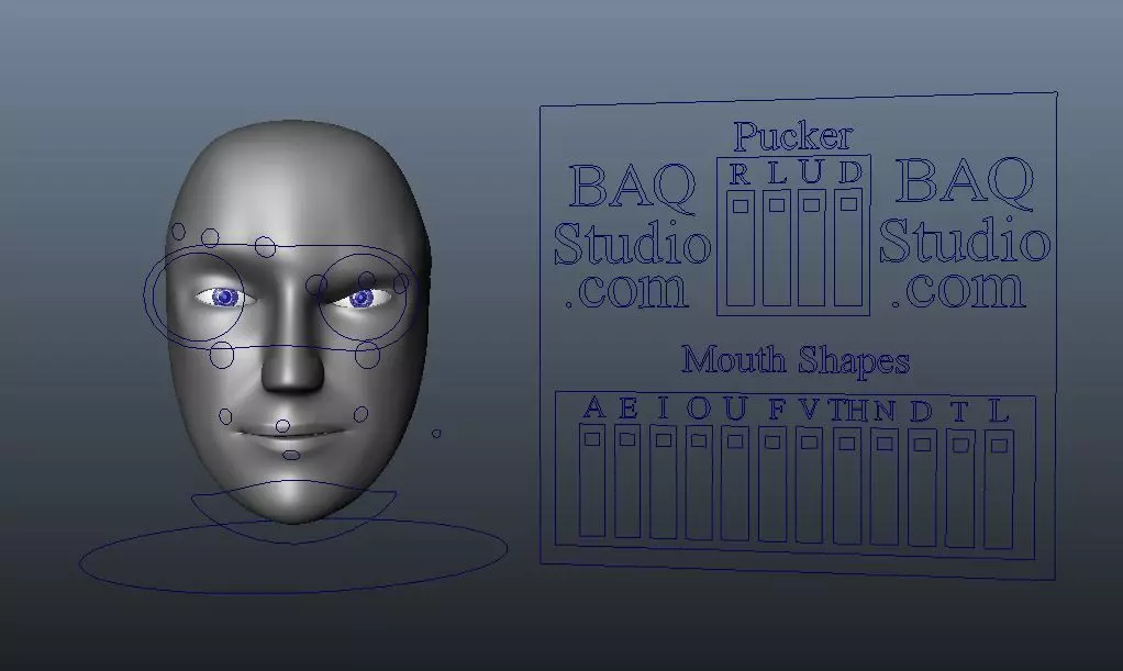 Robot Head Rig Free low-poly 3D model