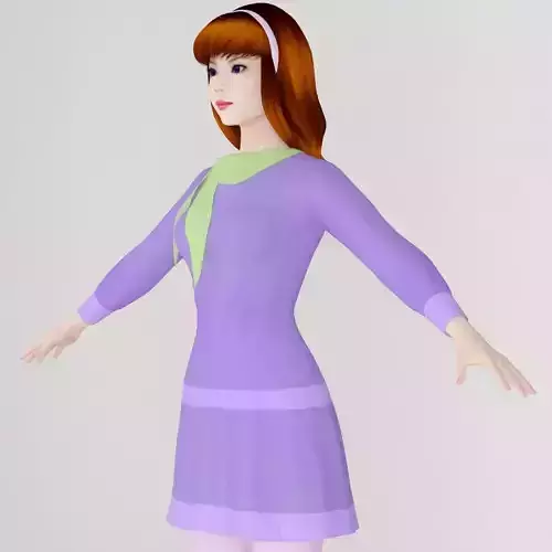  T pose nonrigged model of Daphne Blake 3D model
