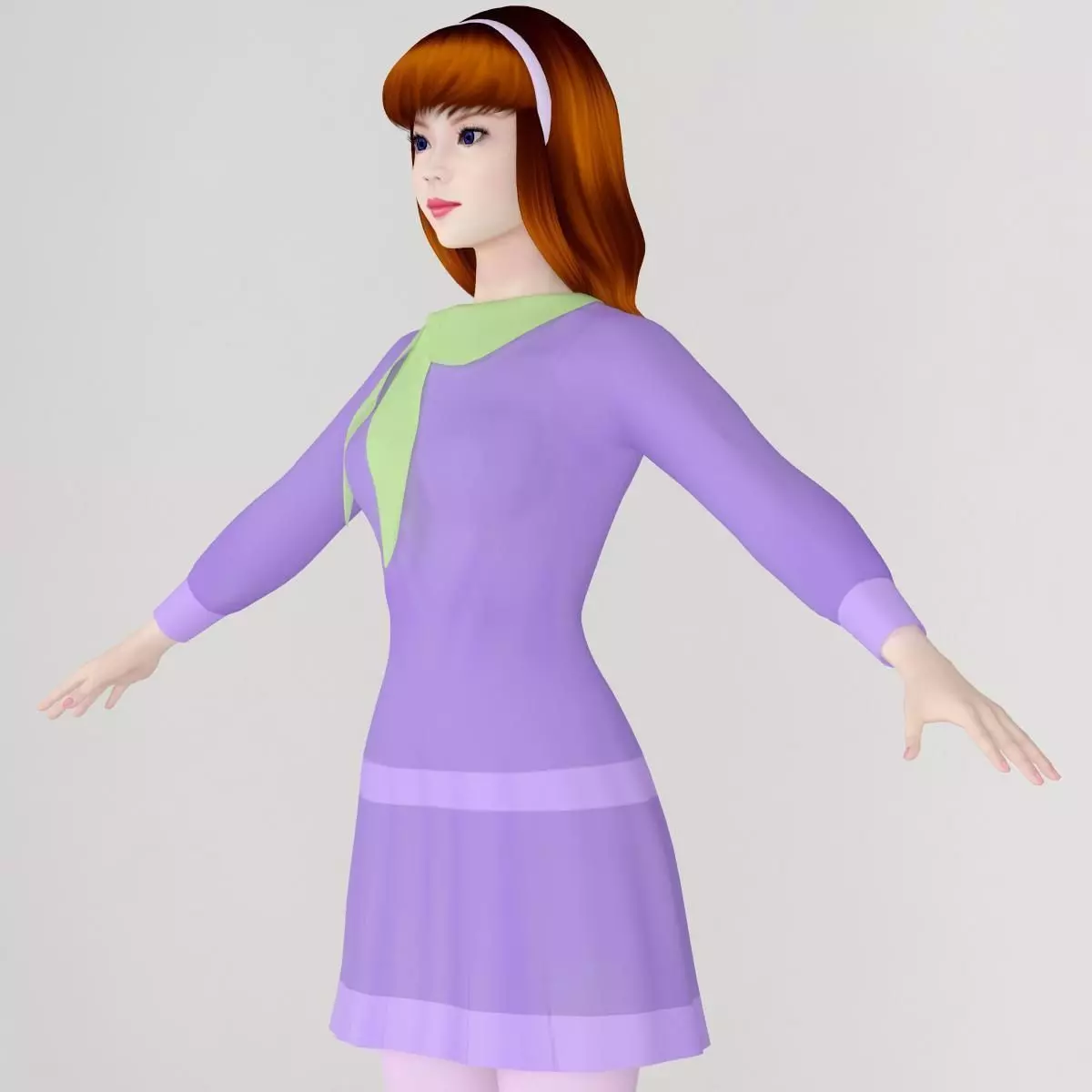 T pose nonrigged model of Daphne Blake 3D model_0