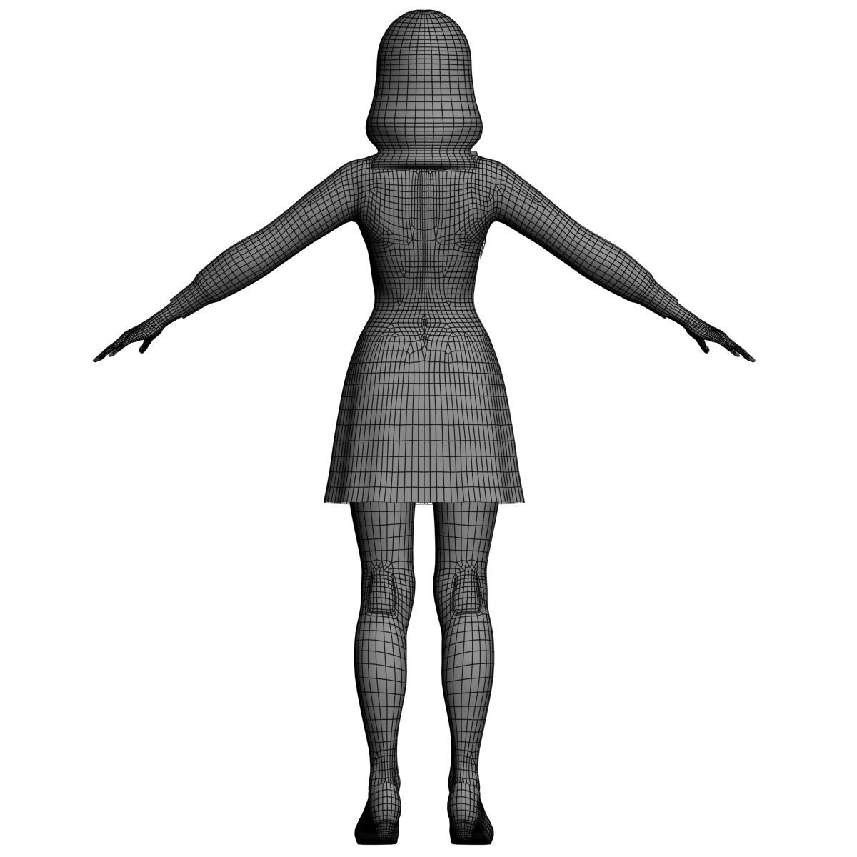 T pose nonrigged model of Daphne Blake 3D model_14