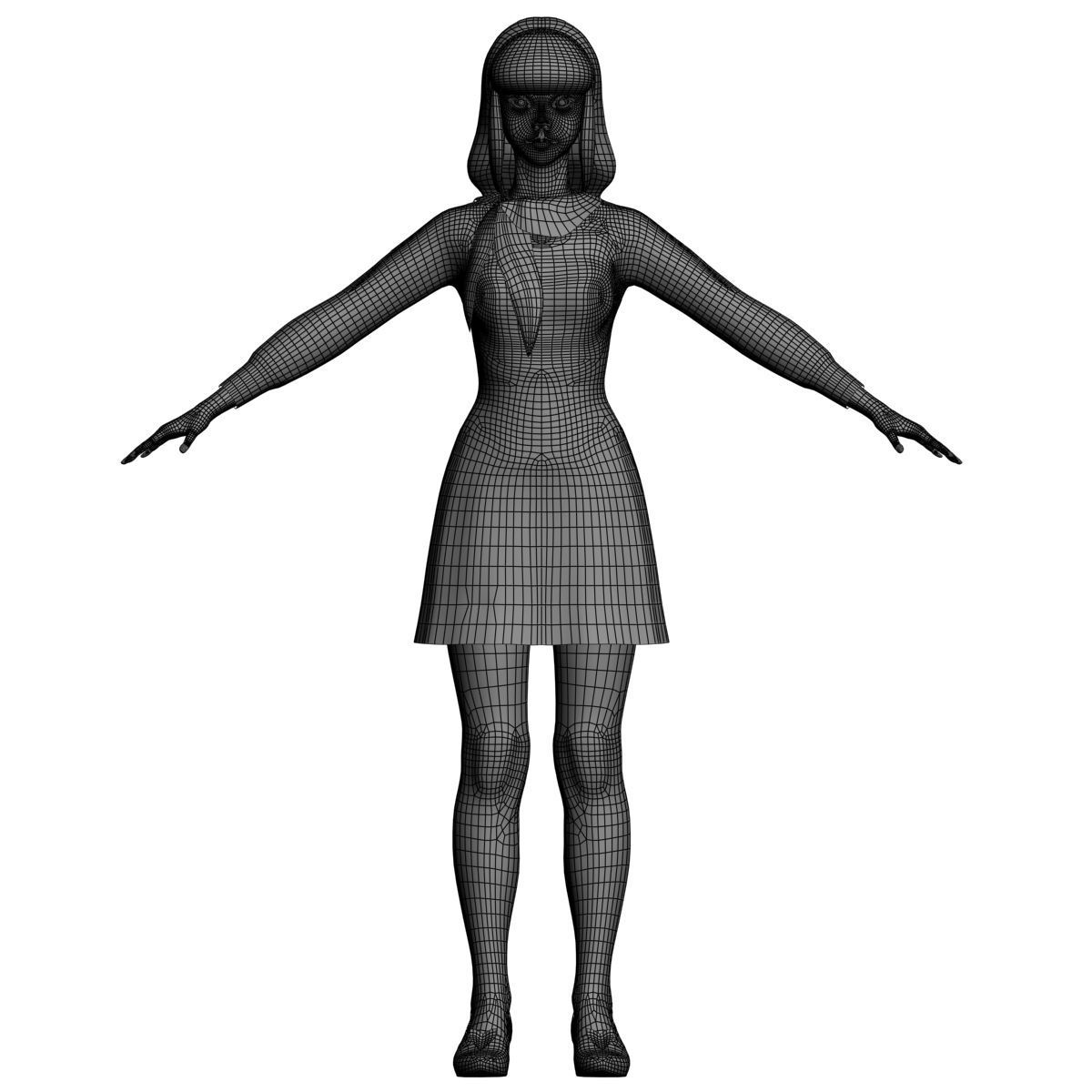 T pose nonrigged model of Daphne Blake 3D model_12