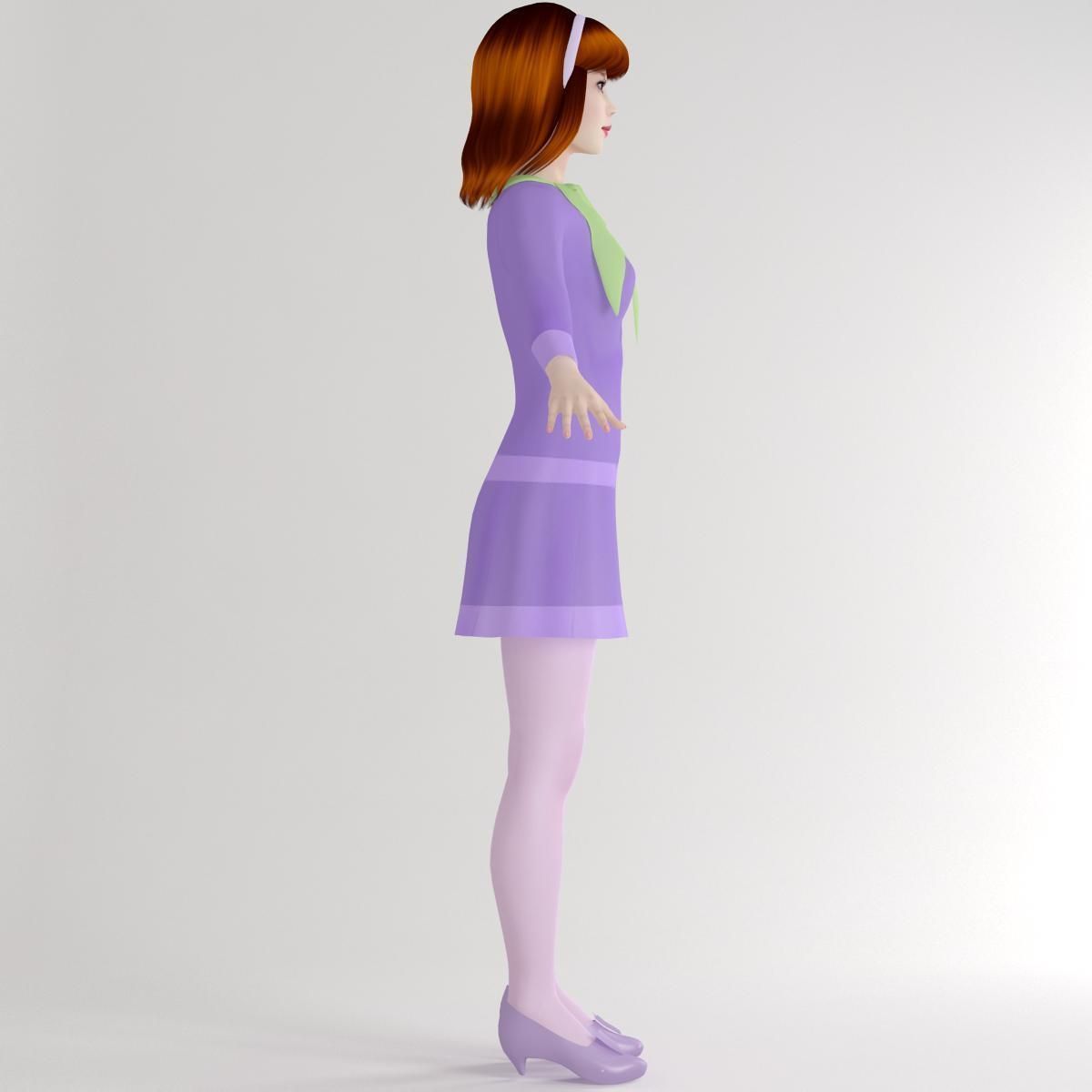 T pose nonrigged model of Daphne Blake 3D model_9