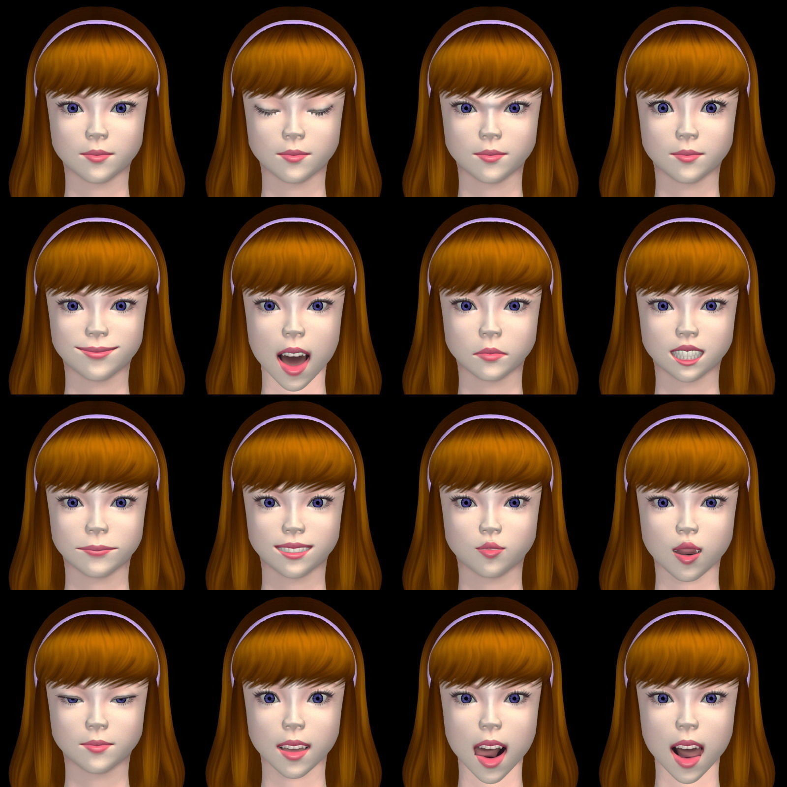 T pose rigged model of Daphne Blake 3D model_4