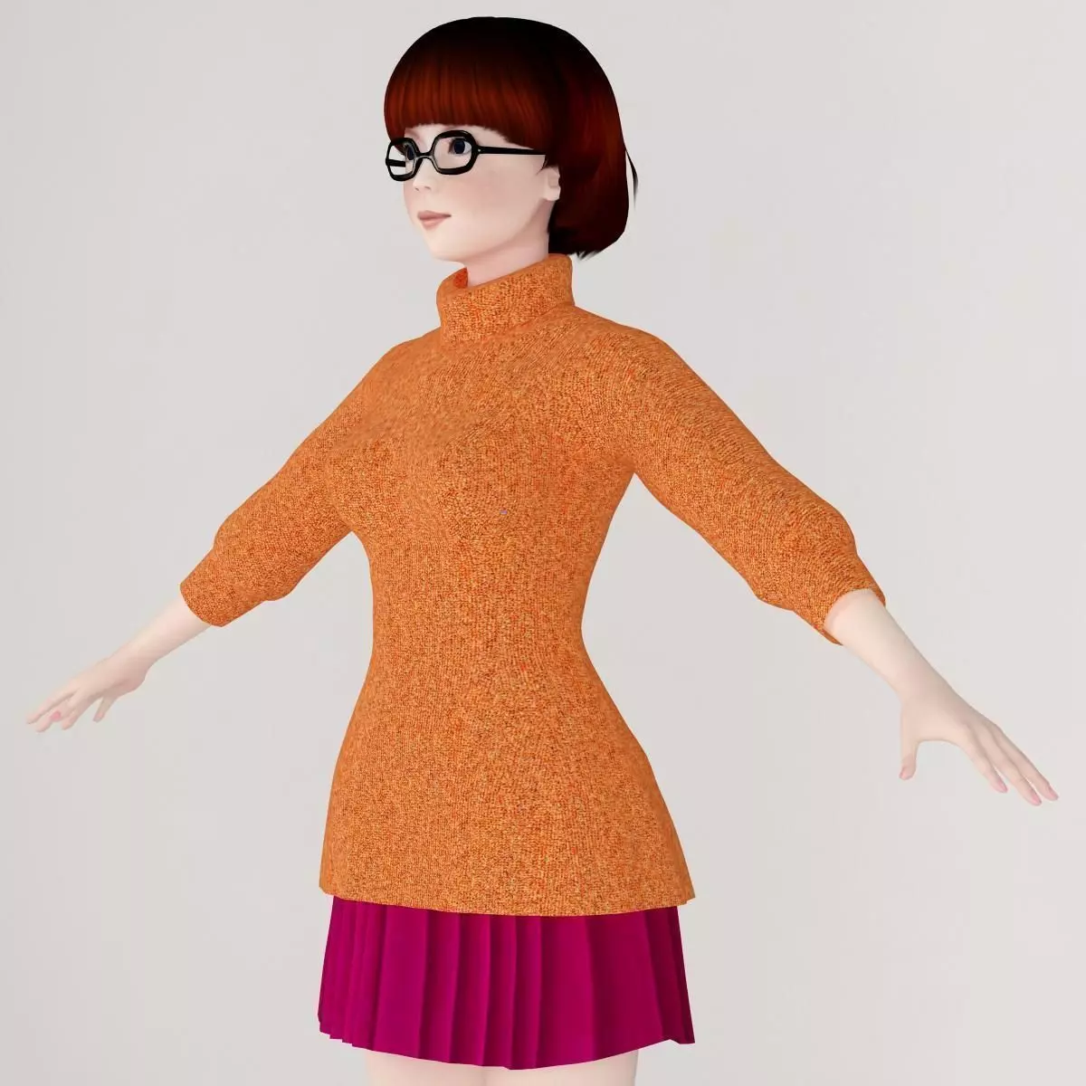  T pose nonrigged model of Velma Dinkley 3D model_0
