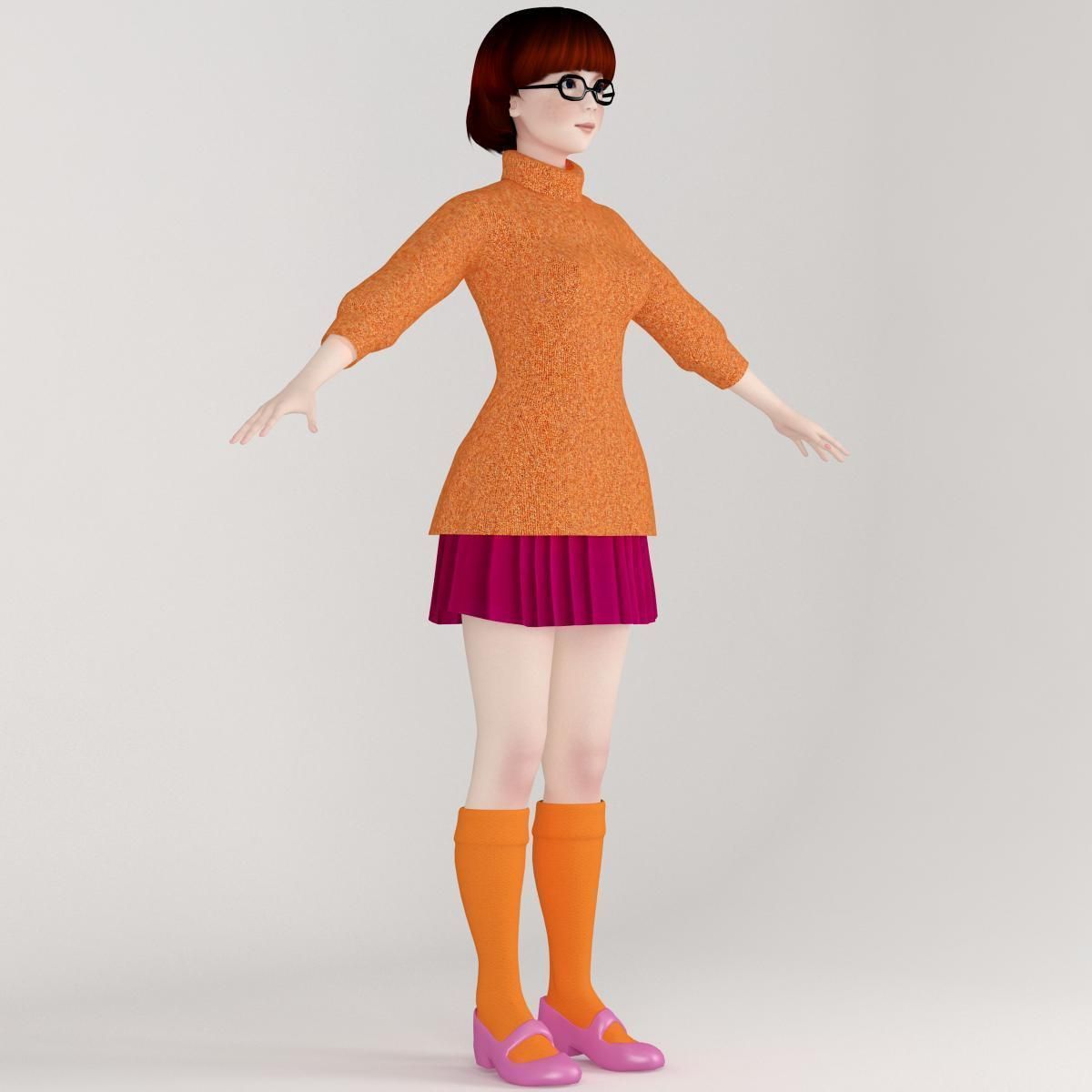  T pose nonrigged model of Velma Dinkley 3D model_6