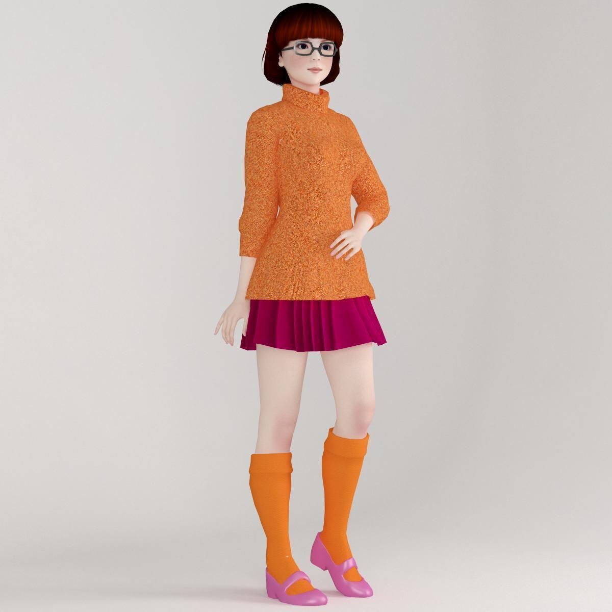 T pose rigged model of Velma Dinkley  3D model_1