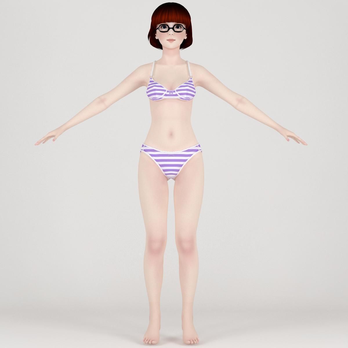 T pose rigged model of Velma Dinkley  3D model_6