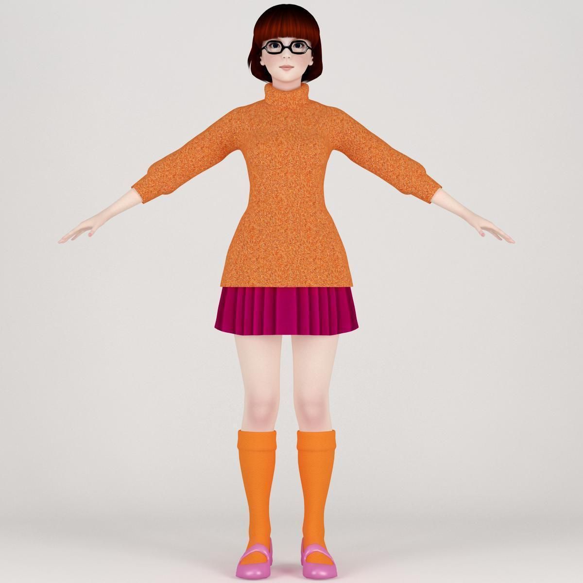 T pose rigged model of Velma Dinkley  3D model_5