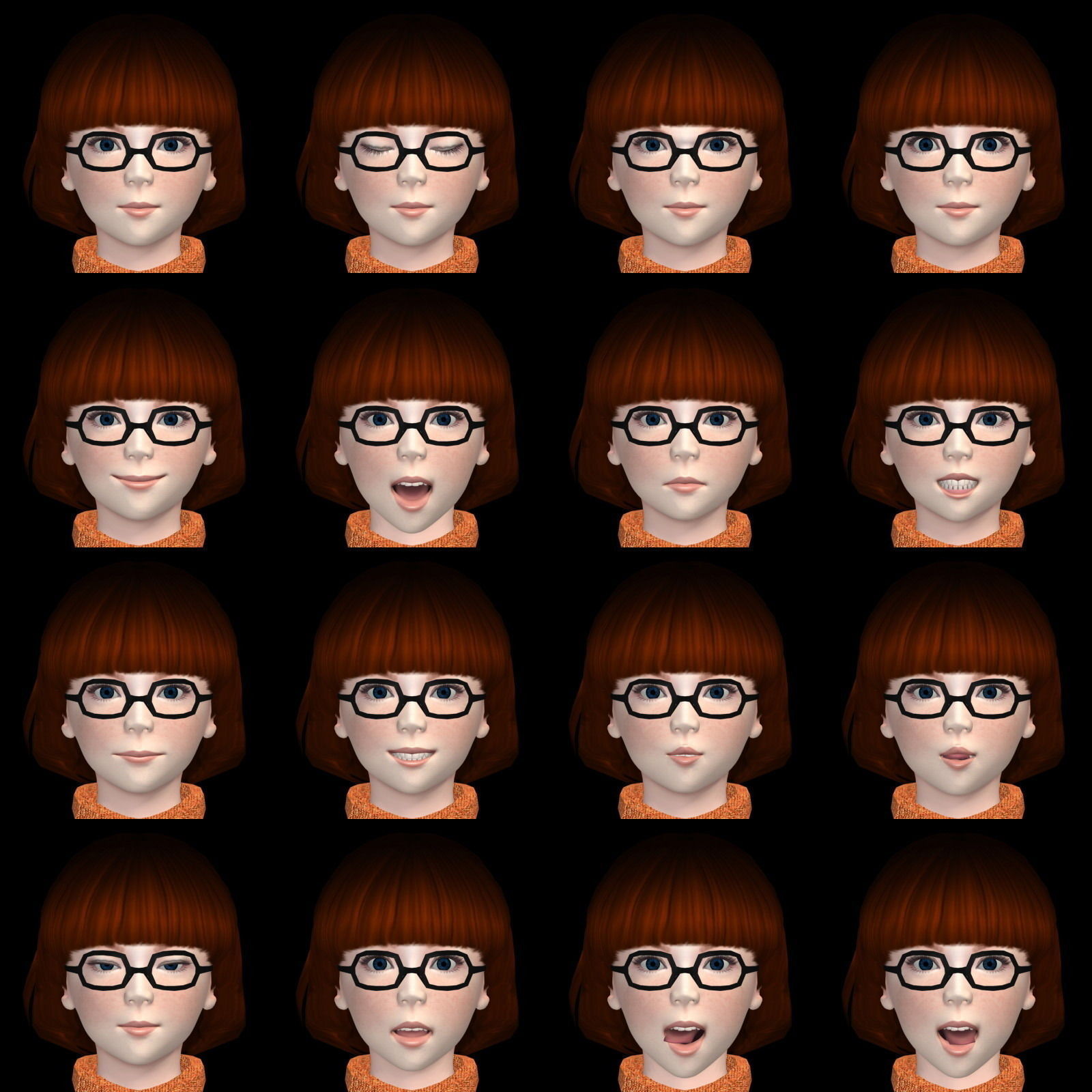 T pose rigged model of Velma Dinkley  3D model_4