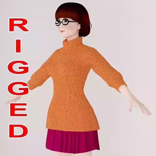 T pose rigged model of Velma Dinkley  3D model