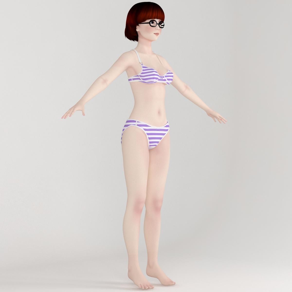 T pose rigged model of Velma Dinkley  3D model_9