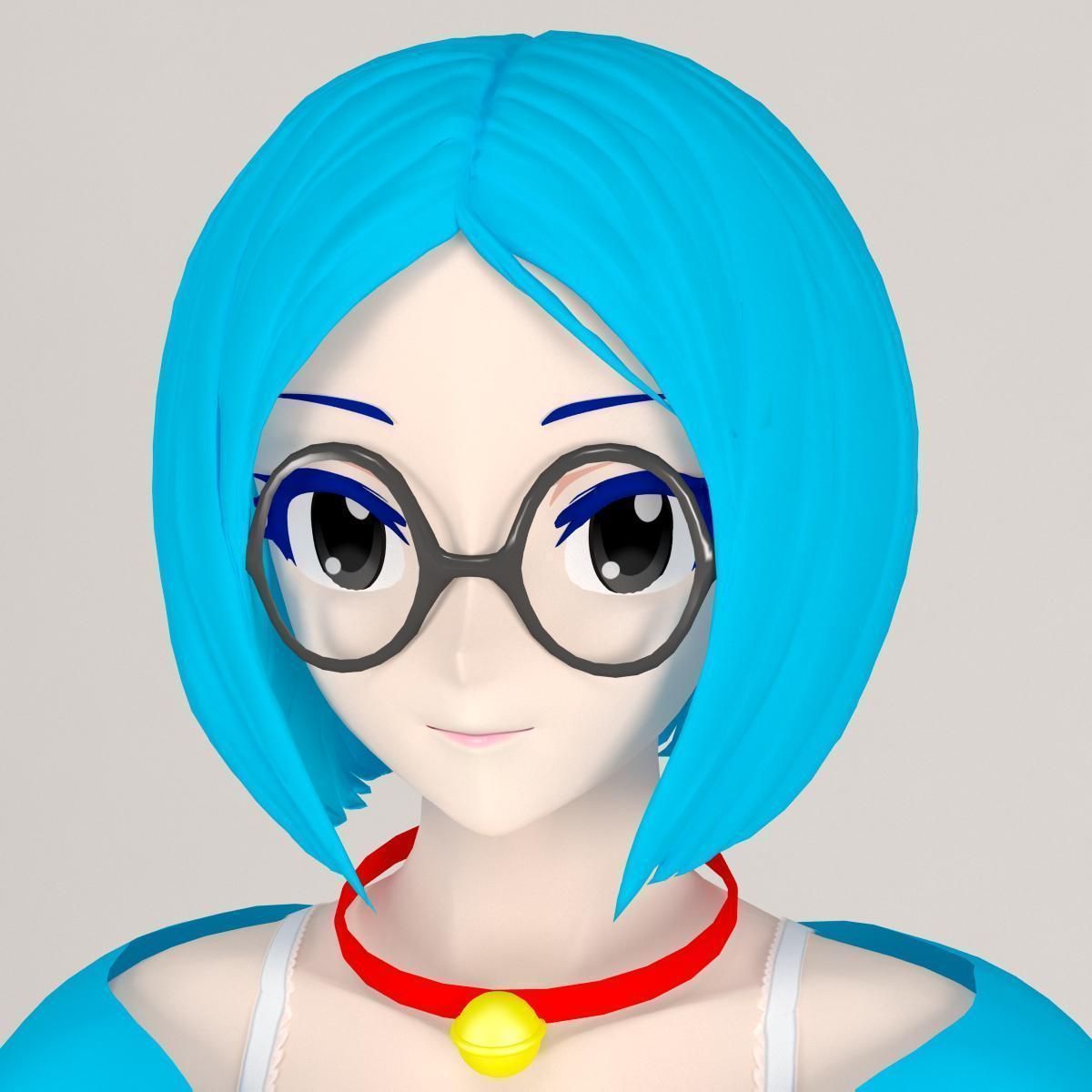 Doraemon toon girl pose 01 3D model_2