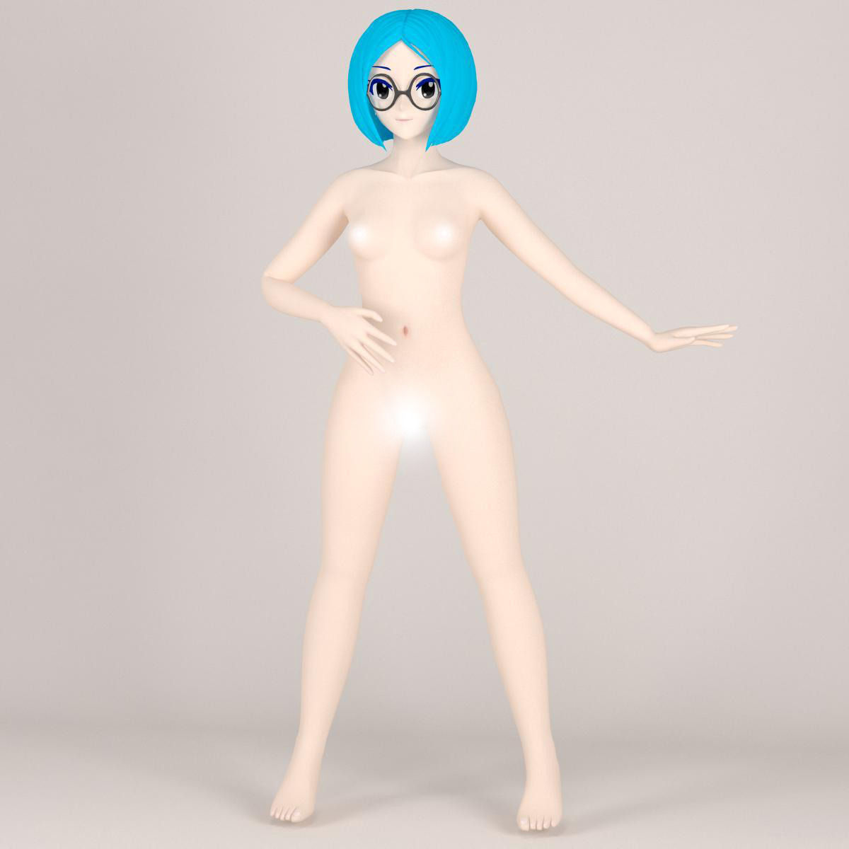 Doraemon toon girl pose 01 3D model_5