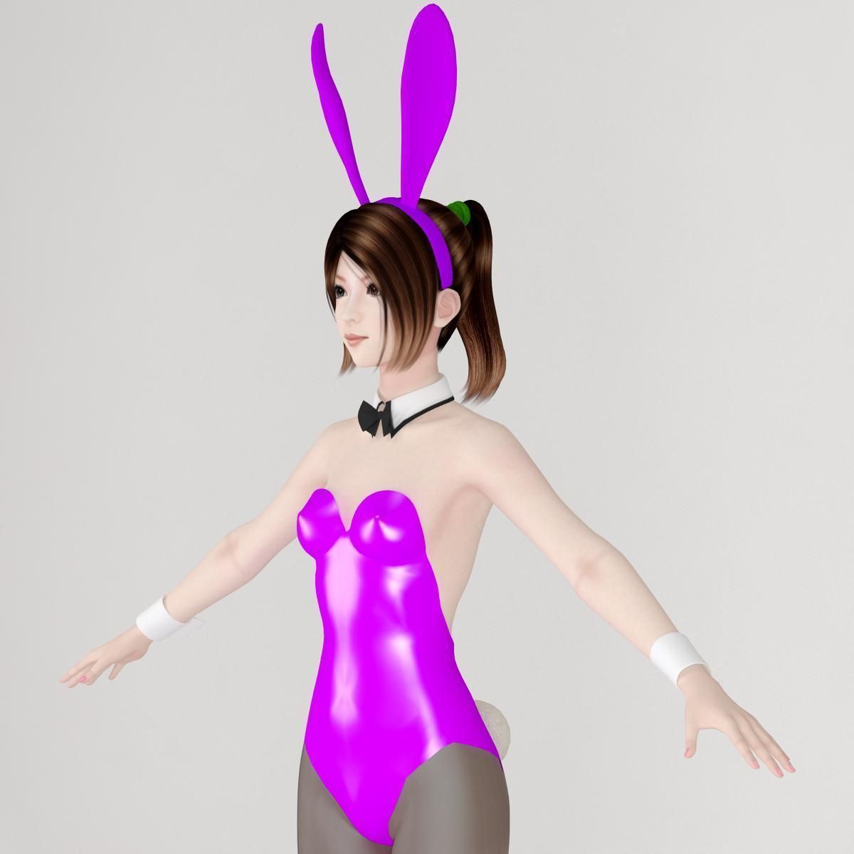 T pose nonrigged model of Natsumi with various outfit 3D model_3