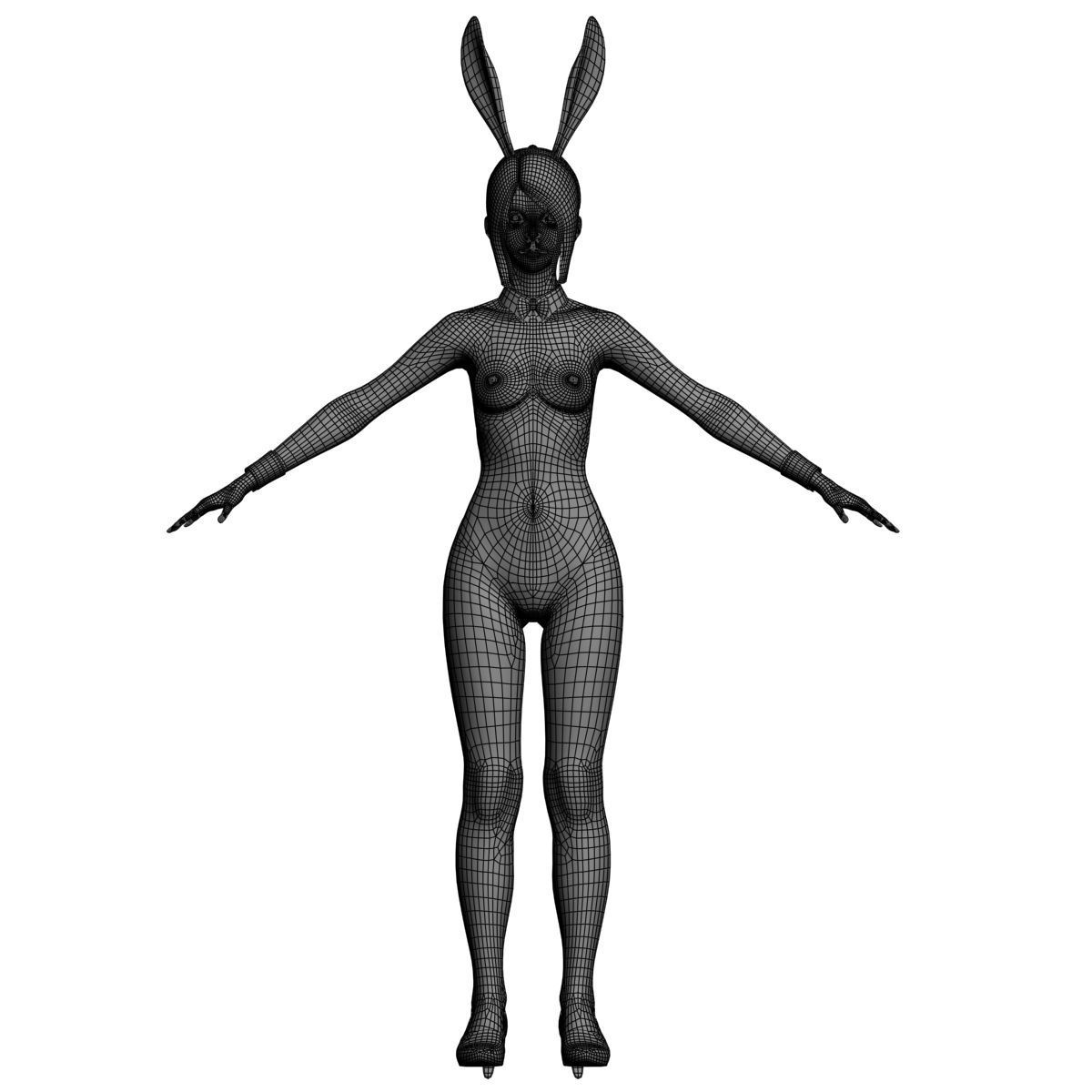 T pose rigged model of Natsumi with various outfit 3D model_16