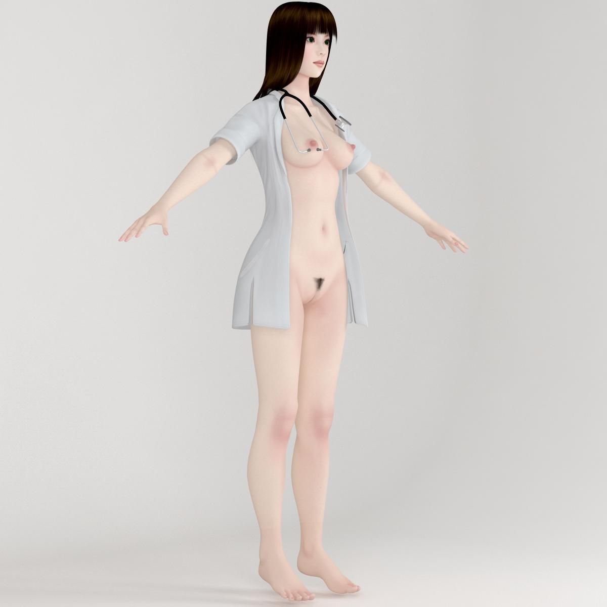  T pose nonrigged model of Akari with various outfit  3D model_3