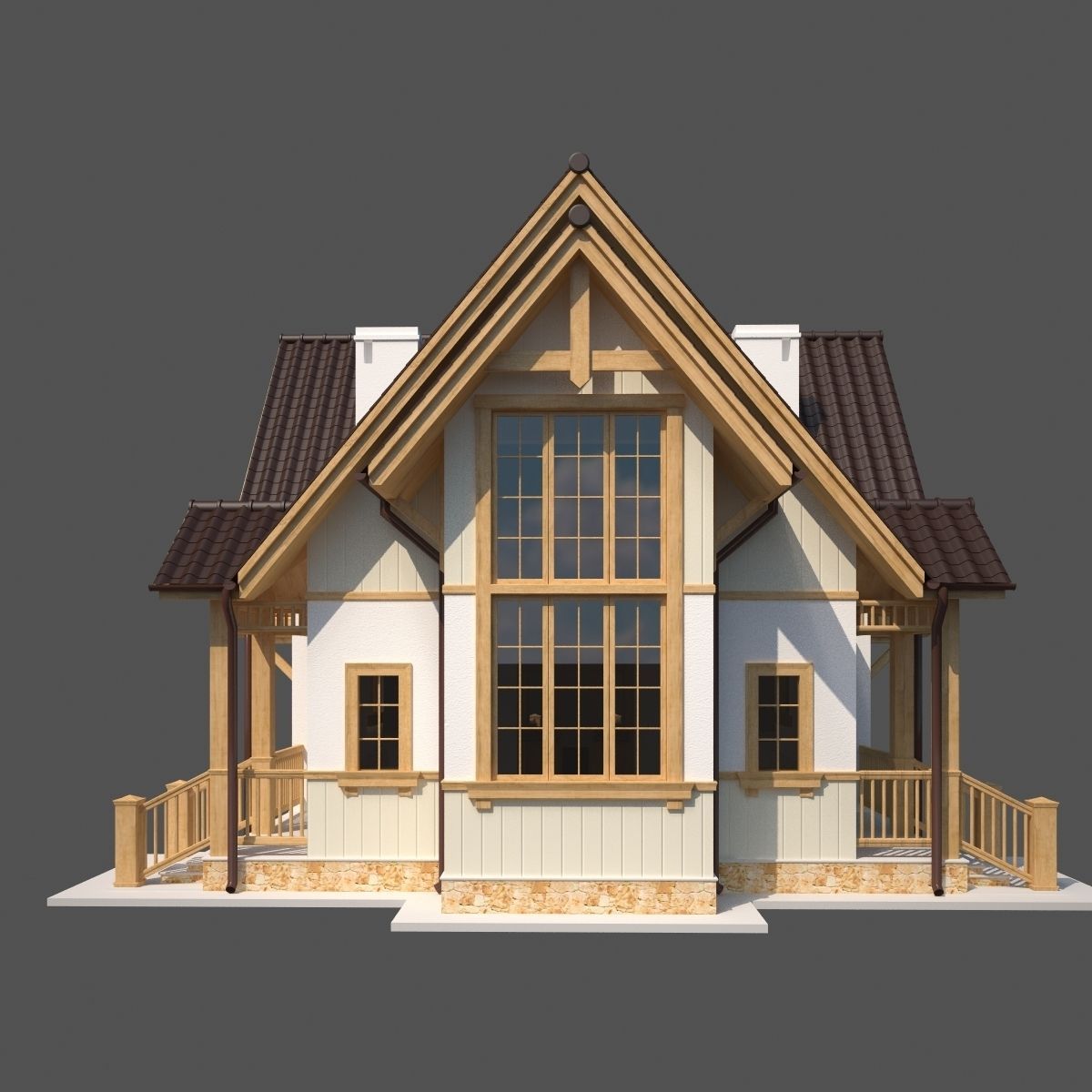 European country house 3D model_3