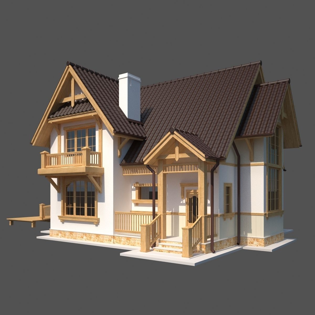 European country house 3D model_1