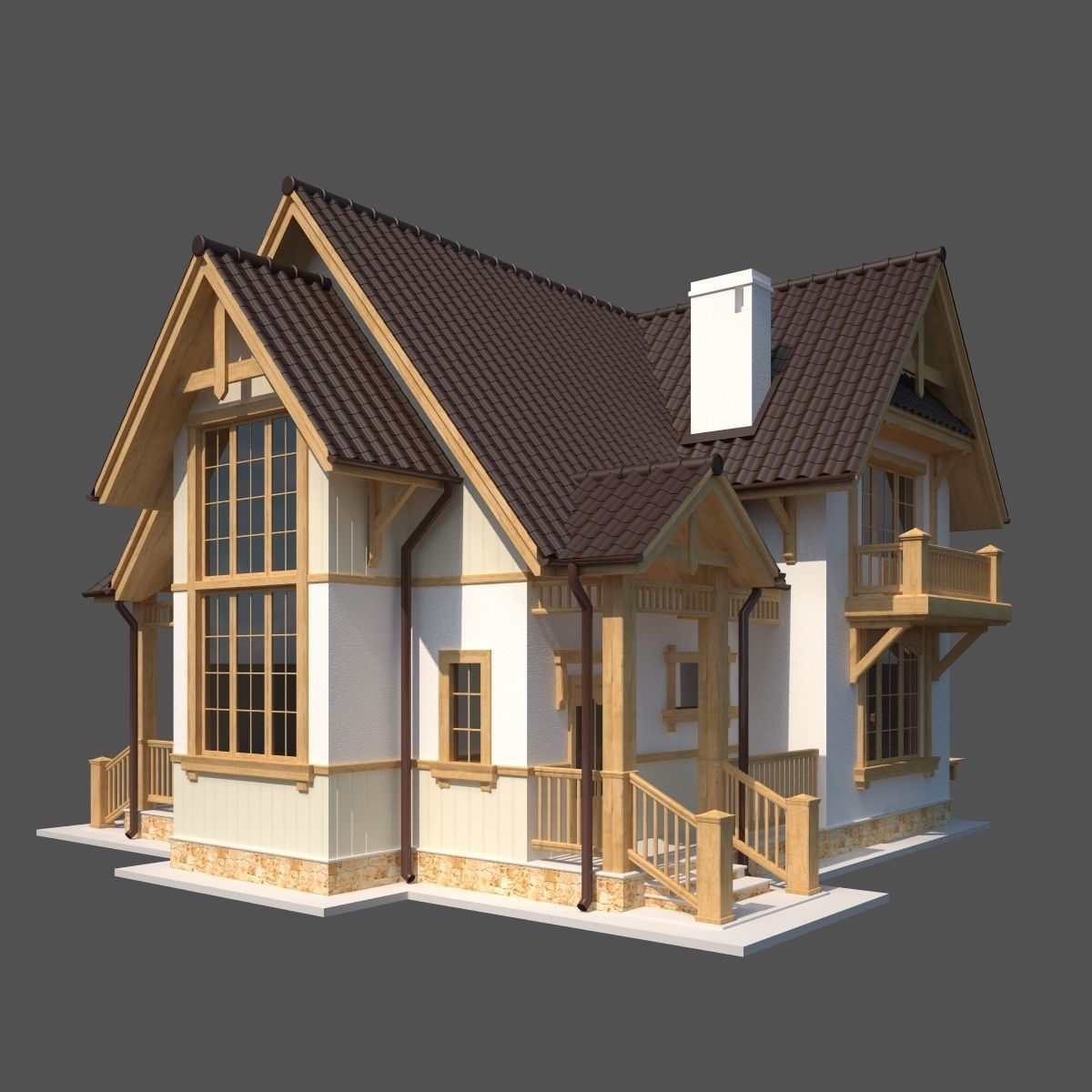 European country house 3D model_4
