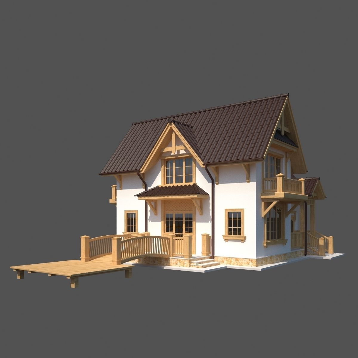 European country house 3D model_5
