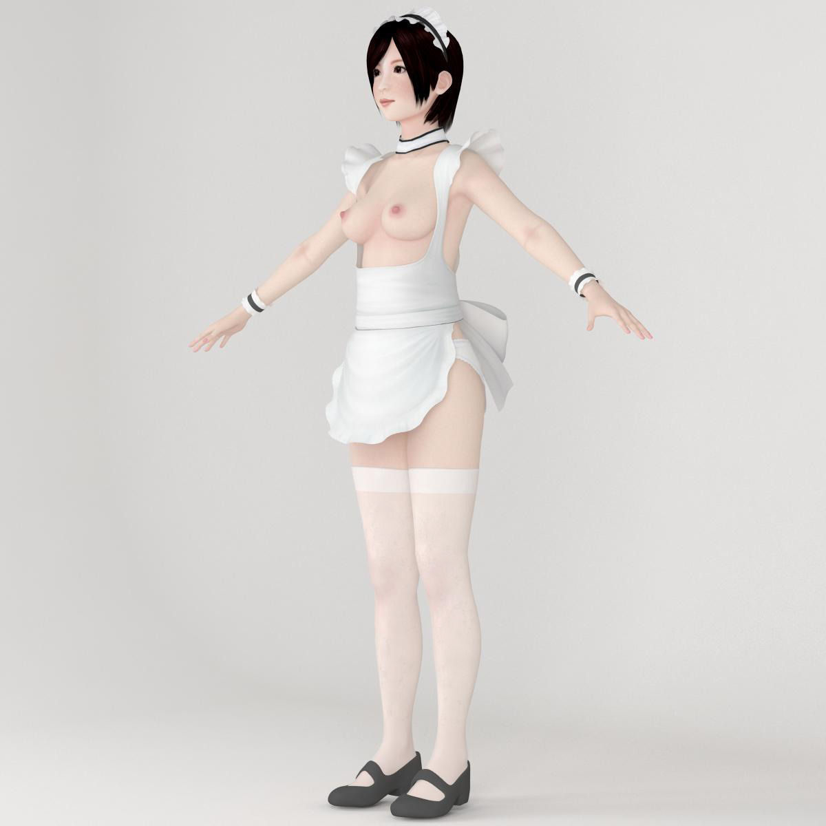  T pose nonrigged model of Rina with various outfit  3D model_5