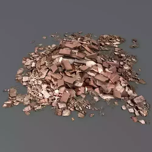 Brick Debris Pile Low-poly 3D model