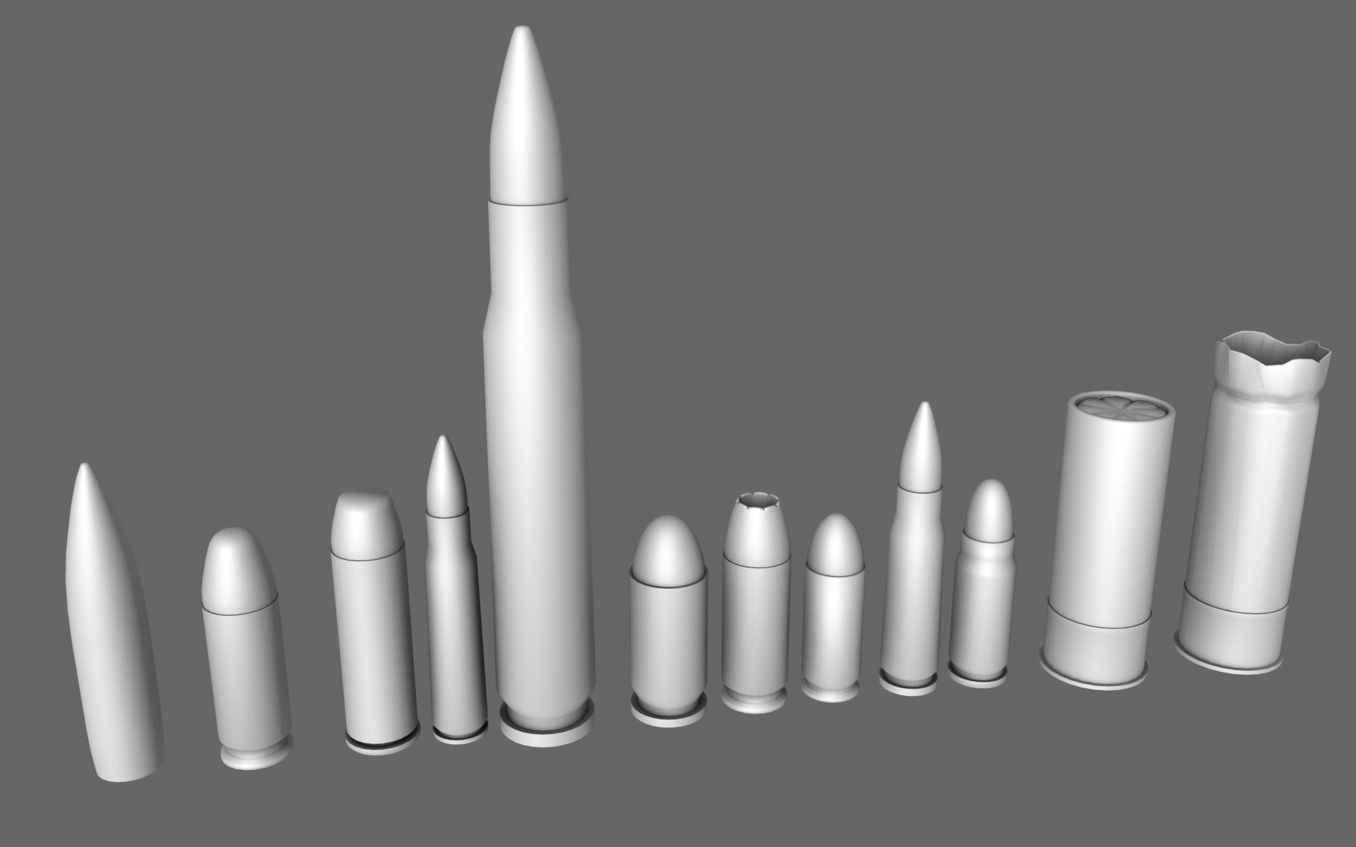 Munition Collection different bullets 3D model_4