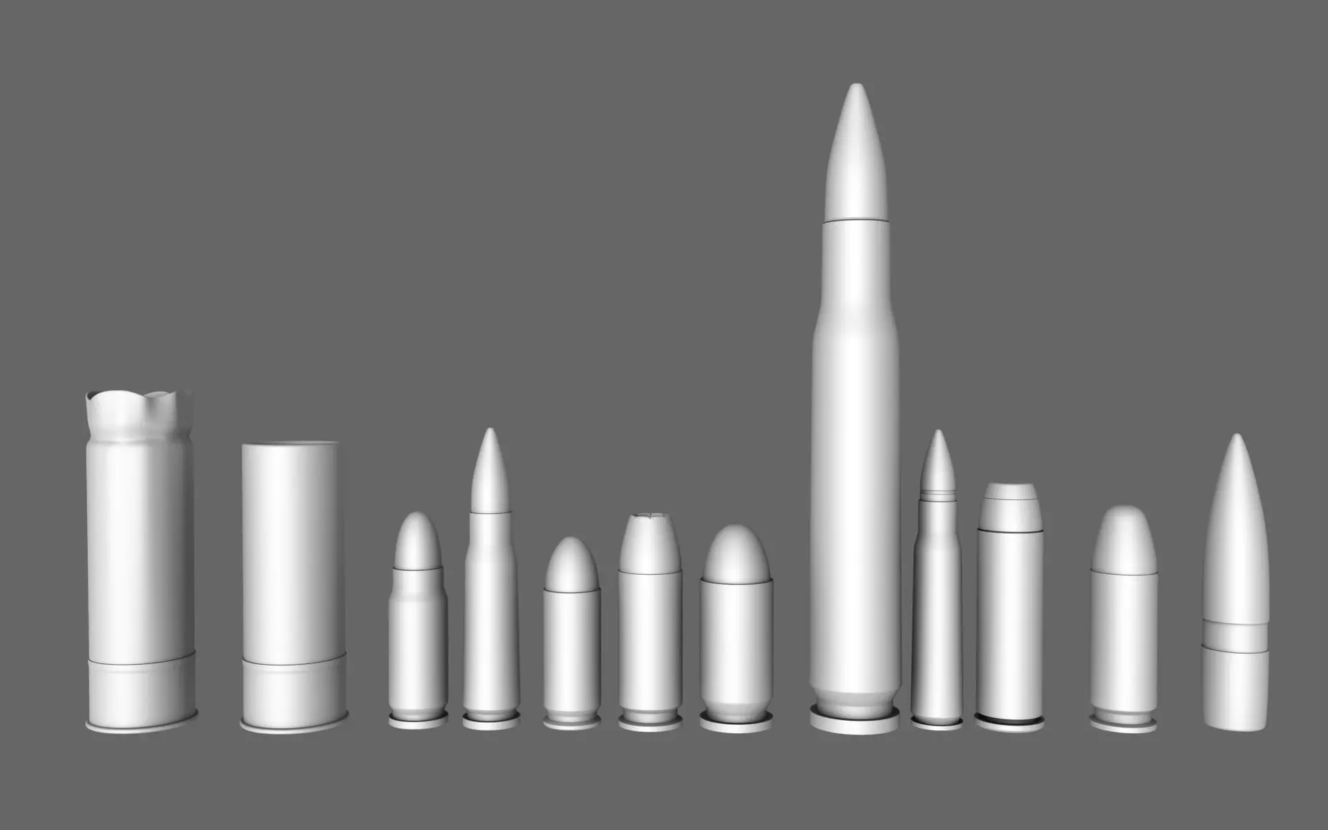 Munition Collection different bullets 3D model_0