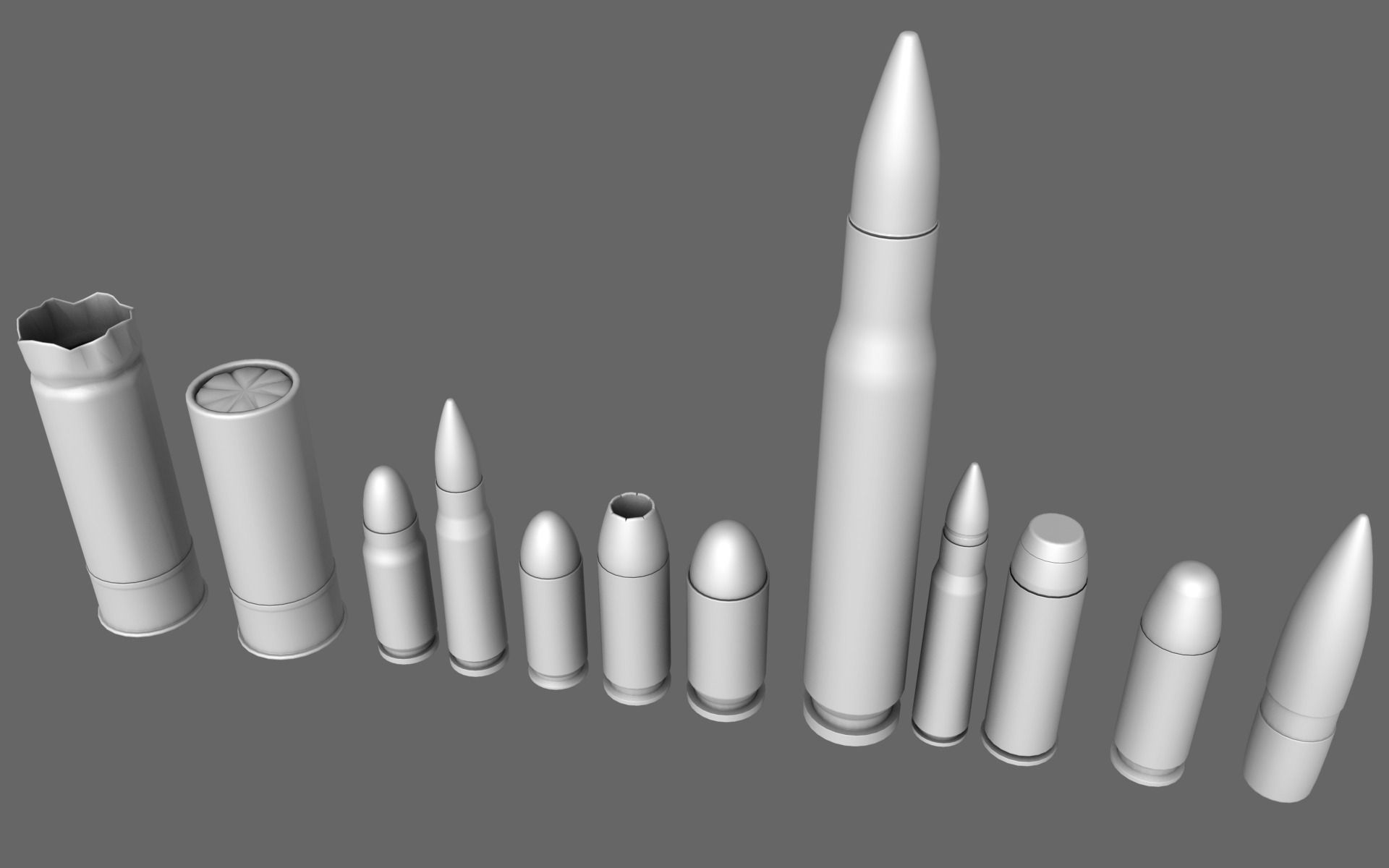 Munition Collection different bullets 3D model_2