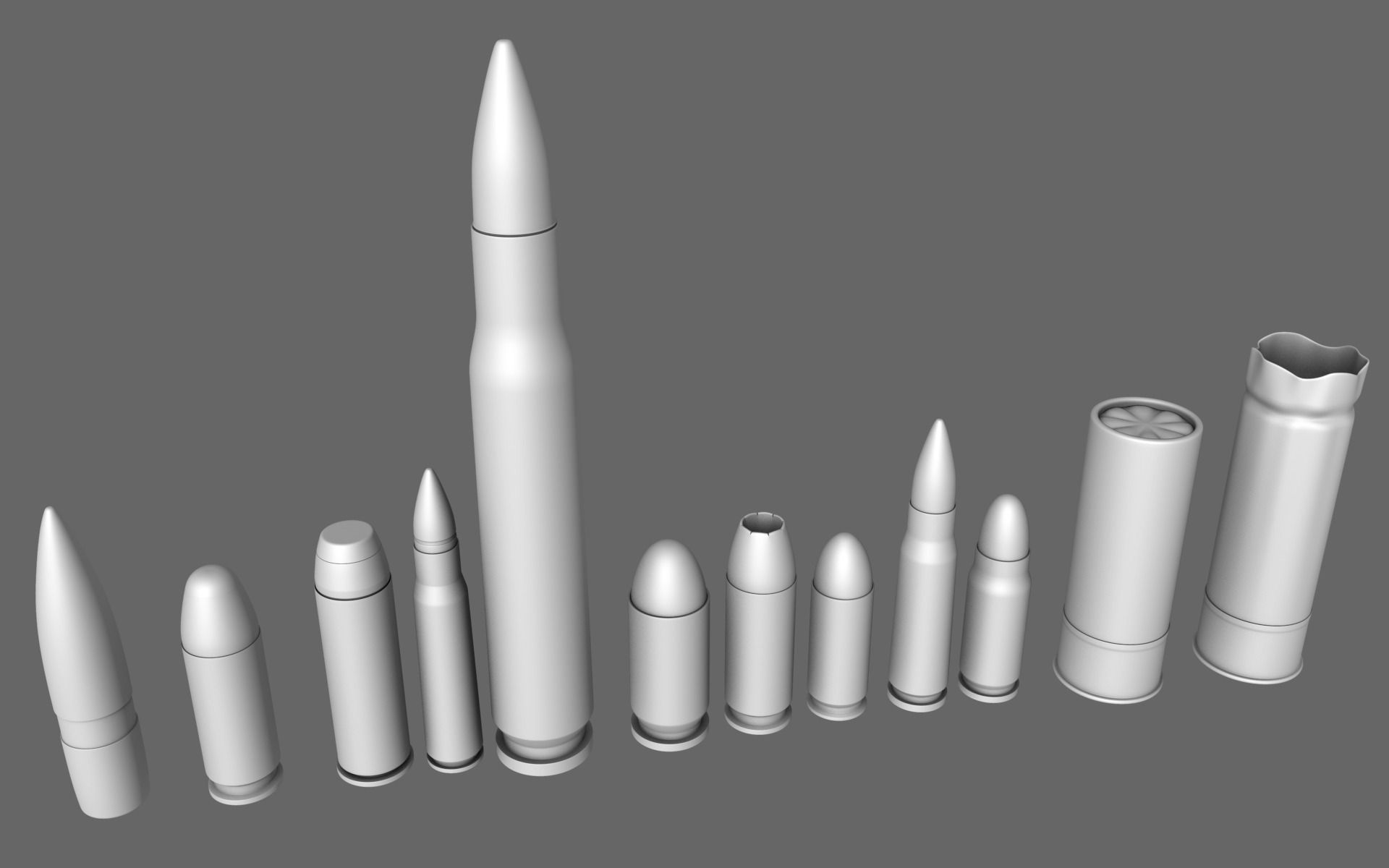 Munition Collection different bullets 3D model_1