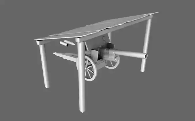 Artillery Cannon Canopy Free 3D model