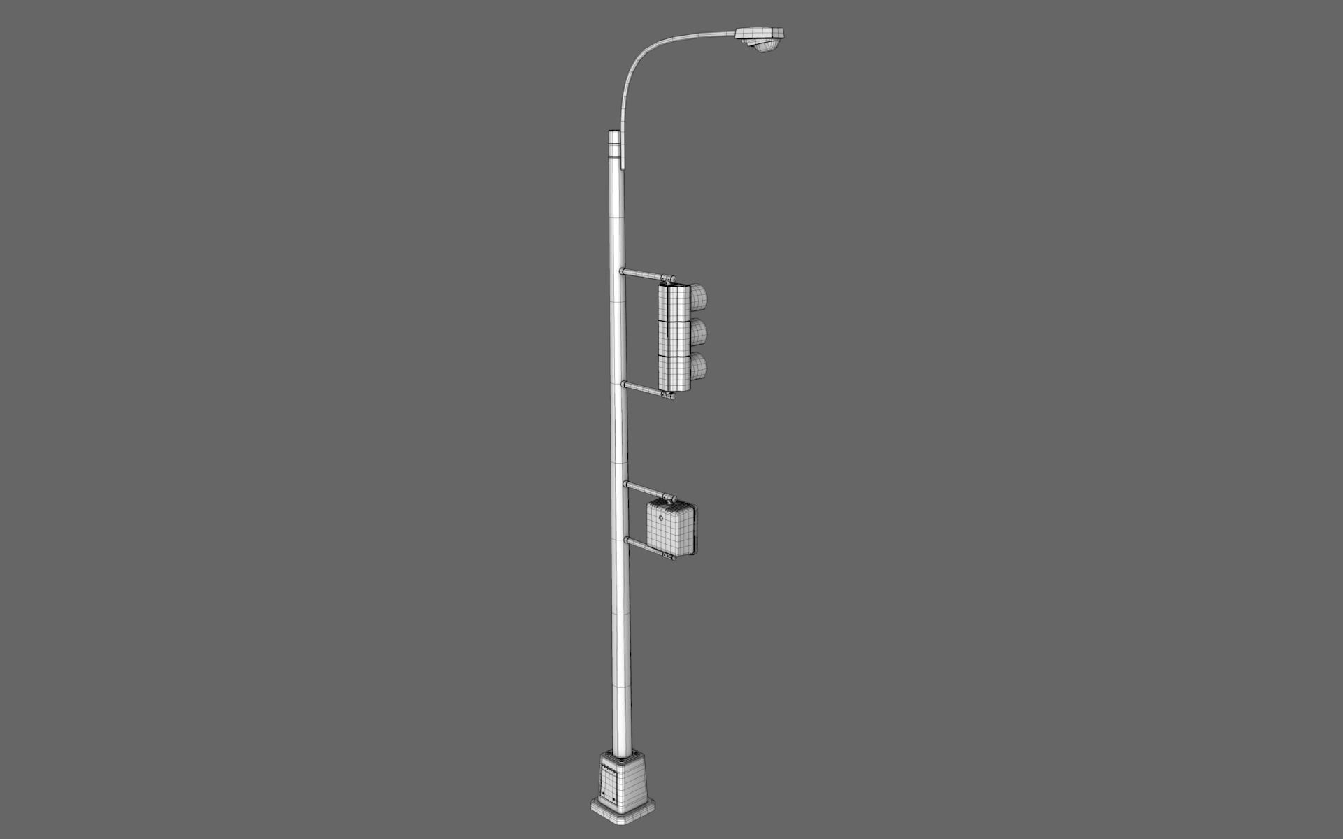 Traffic Light Lamp 3D model_7