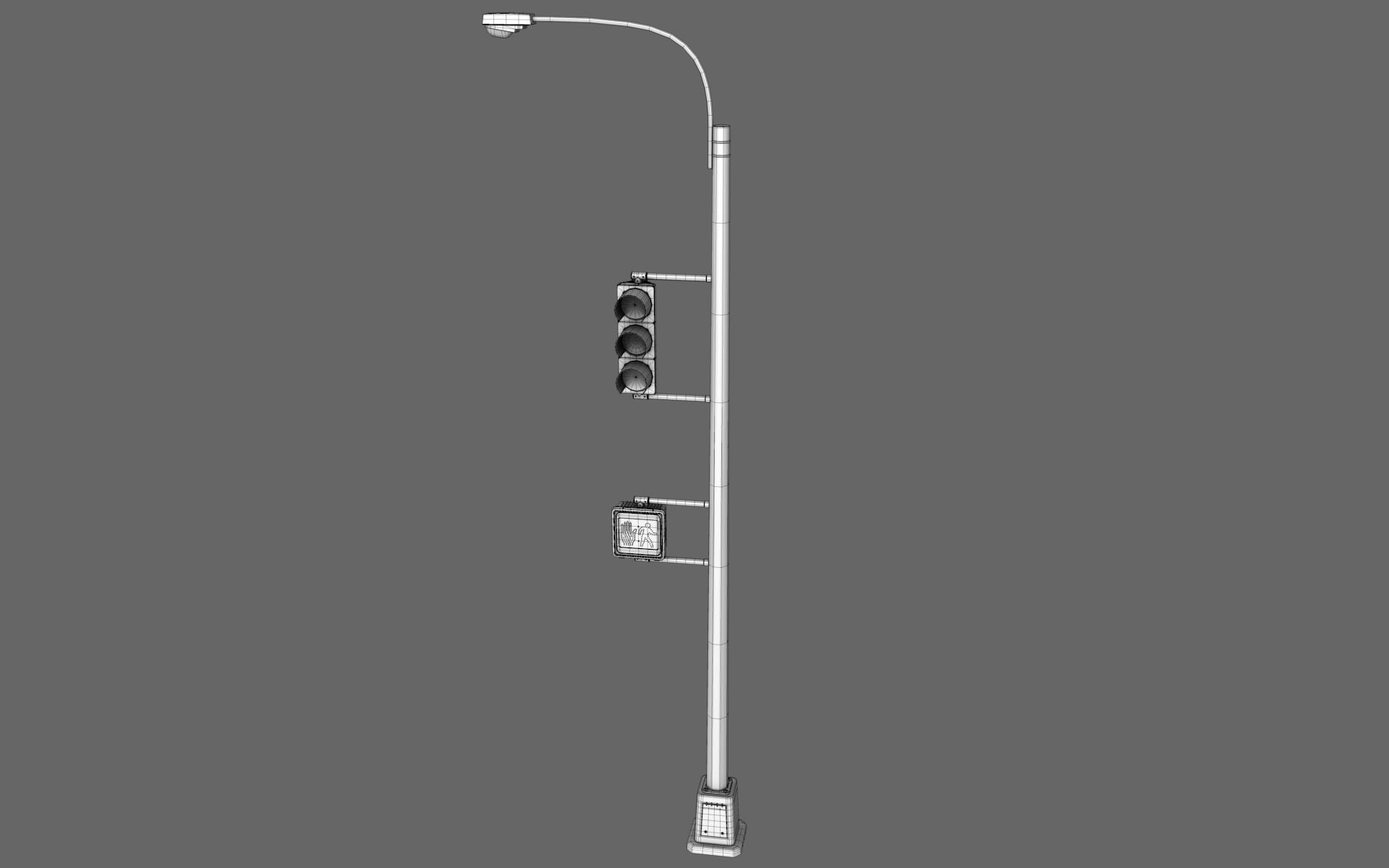 Traffic Light Lamp 3D model_9