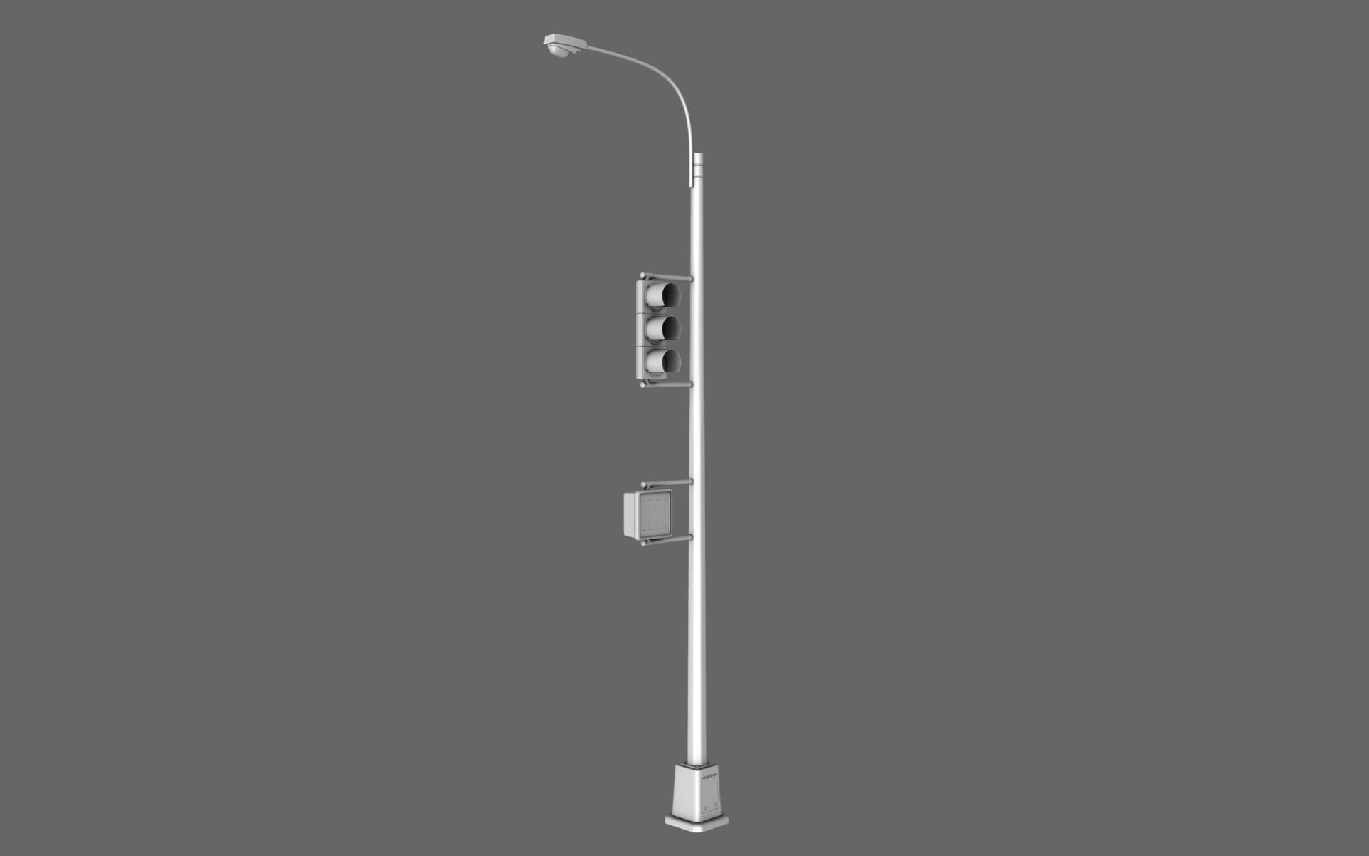 Traffic Light Lamp 3D model_1